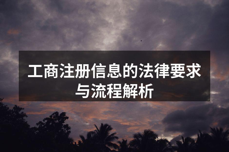 工商注册信息的法律要求与流程解析